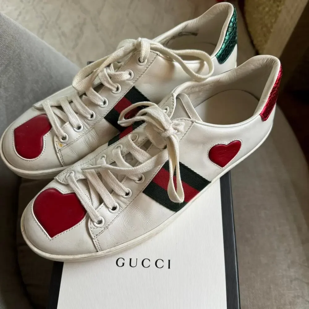 Gucci womens heart sneakers
